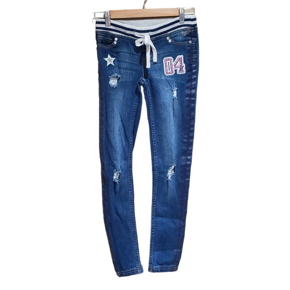 Justice Girls Size 12 Bundle Embellished Jeans Shorts Tank Top - Picture 2 of 15